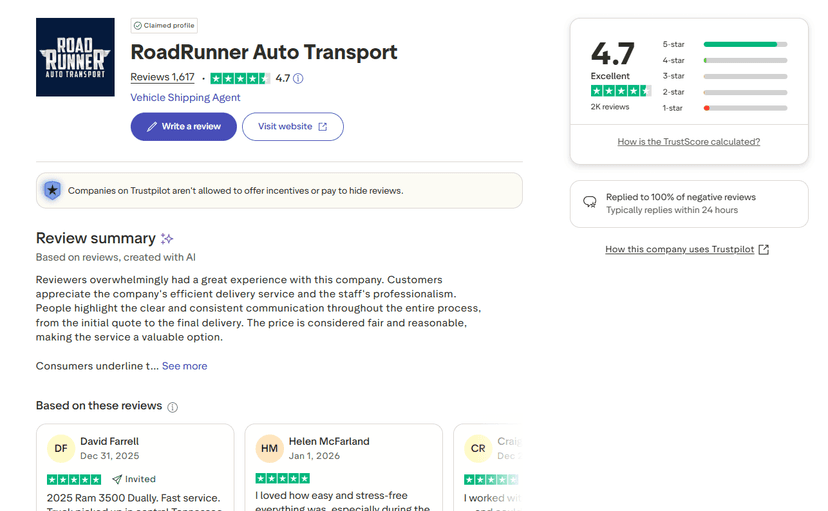 road runner autotransport review page