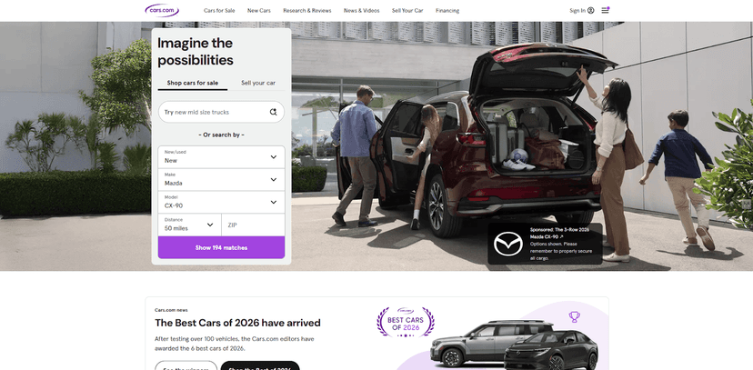 1. Cars.com — Best for Nationwide Dealer Access & Commercial Listings