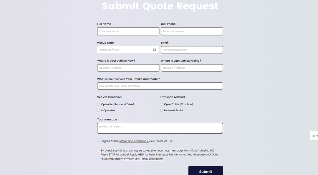 Fast Autoship LLC Cost, Quotes, and Deposit Refund Policy