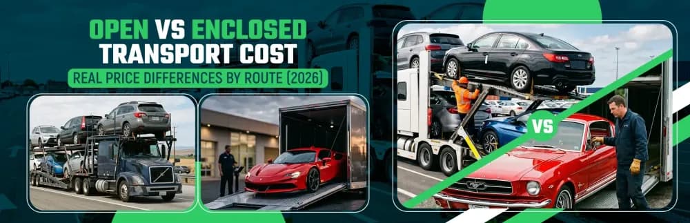 Open vs Enclosed Transport Cost — Real Price Differences by Route (2026)